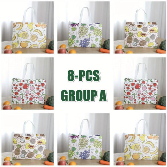 8pcs Oversize Reusable Shopping Bags Bulk Foldable with Reinforced Handles