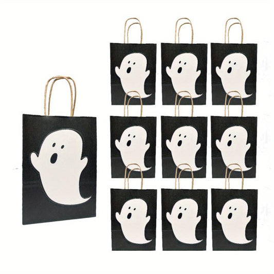 10pcs Halloween Ghost Cartoon Gift Bags Candy Tote Bags