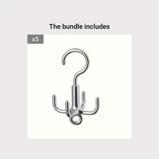 Multifunctional Rotating Clothes Hook Punch 4 Claw Rotation Coat Hanger