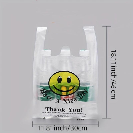 Eco Reusable Grocery Bag with Handle Thank You T-shirt Bag 50/100pcs
