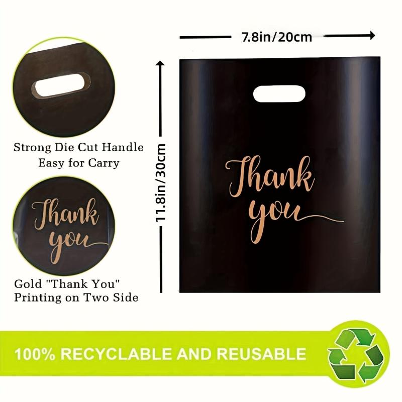 Thank You Merchandise Bags 100 pcs 2.36mil 11.8 X 7.9 Inch