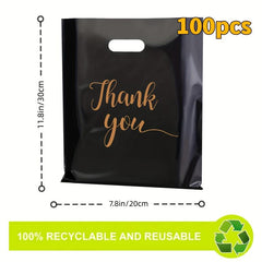 Thank You Merchandise Bags 100 pcs 2.36mil 11.8 X 7.9 Inch