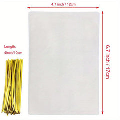 50pcs Clear Treat Bags OPP Cellophane Bags For Gift Wrapping