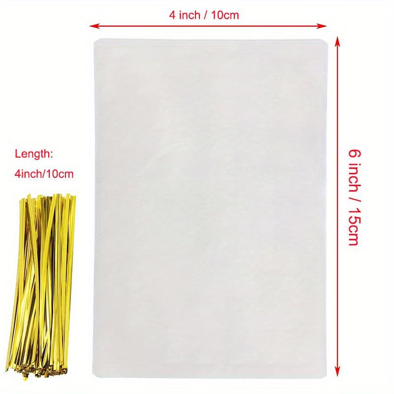 50pcs Clear Treat Bags OPP Cellophane Bags For Gift Wrapping