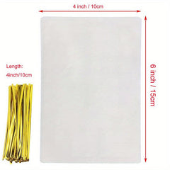 50pcs Clear Treat Bags OPP Cellophane Bags For Gift Wrapping