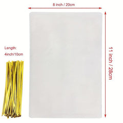 50pcs Clear Treat Bags OPP Cellophane Bags For Gift Wrapping