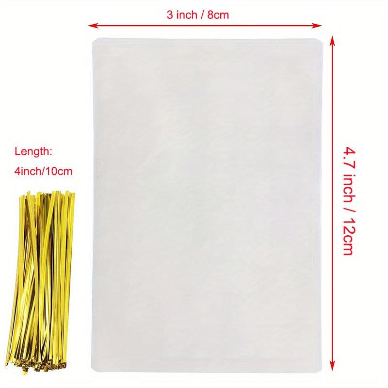 50pcs Clear Treat Bags OPP Cellophane Bags For Gift Wrapping