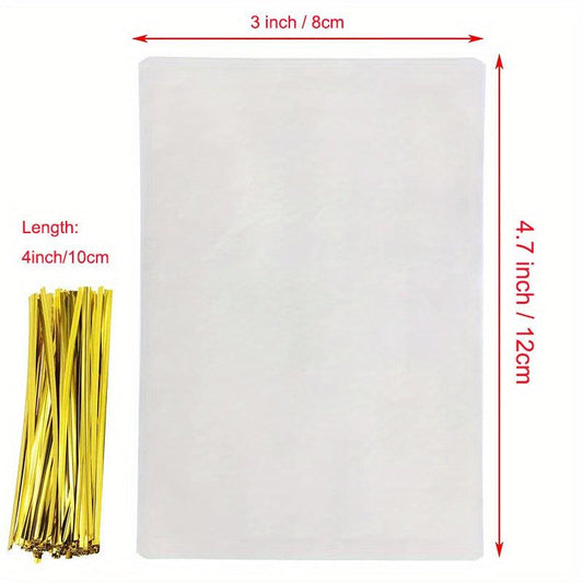 50pcs Clear Treat Bags OPP Cellophane Bags For Gift Wrapping