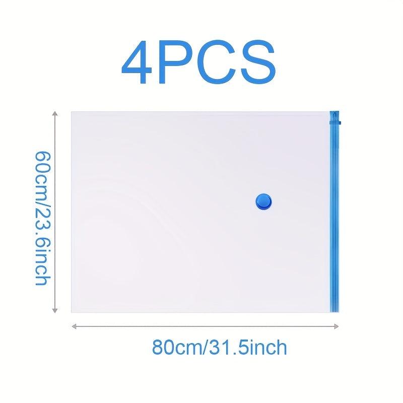 4pcs High Transparent Plastic Bags Large Packaging Bags Vacuum Compression