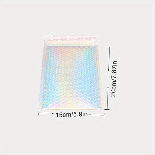 10pcs Rainbow Laser Bubble Bags - Shockproof Waterproof Anti Pressure