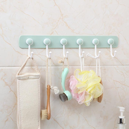 Kitchen Hanging Storage Rack 360 Rotating With 6 Hooks Towel Rag Hook