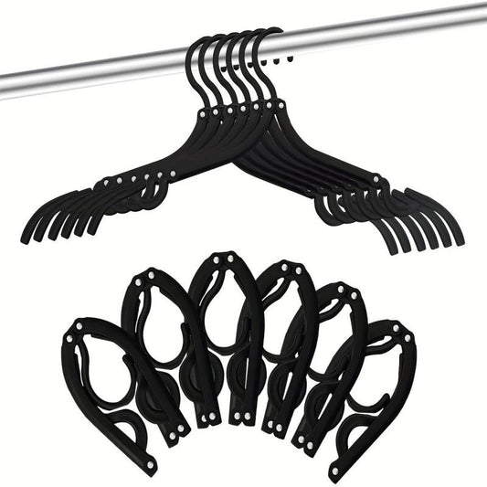 6pcs Plastic Travel Hangers Portable Folding Clothes Hangers