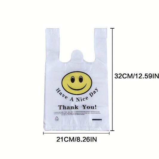 50pcs Thickened Plastic Food Bag Disposable Tote Vest Bag for Shopping
