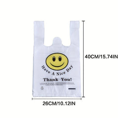 50pcs Thickened Plastic Food Bag Disposable Tote Vest Bag for Shopping