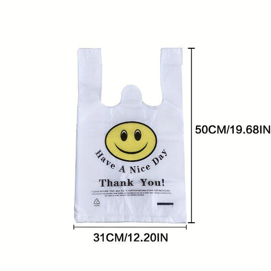 50pcs Thickened Plastic Food Bag Disposable Tote Vest Bag for Shopping