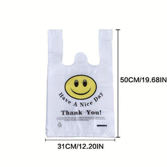 50pcs Thickened Plastic Food Bag Disposable Tote Vest Bag for Shopping