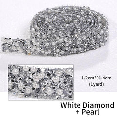 91m Rhinestone Ribbon With Artificial Diamond Trim for DIY Crafts