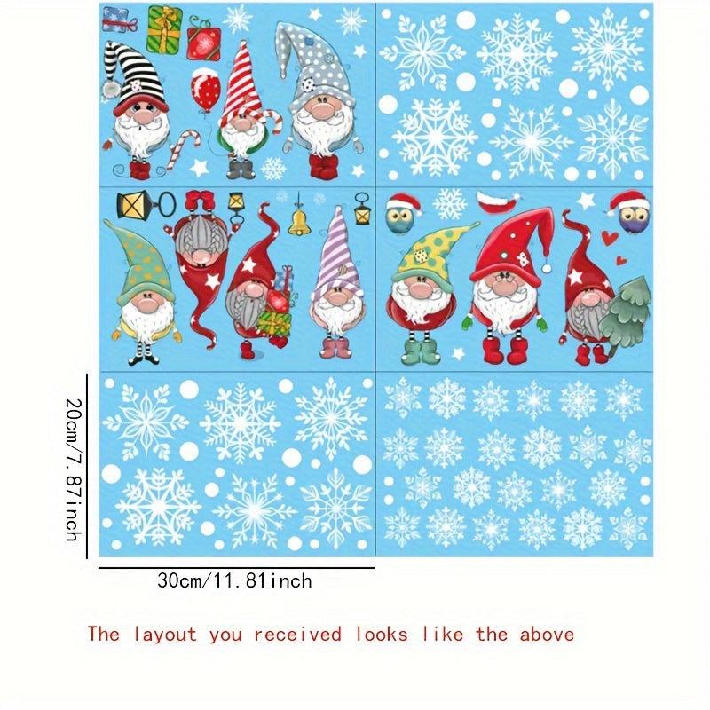 Christmas Window Clings Gnome Snowflake Window Stickers Decals Holiday Decor