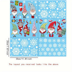 Christmas Window Clings Gnome Snowflake Window Stickers Decals Holiday Decor