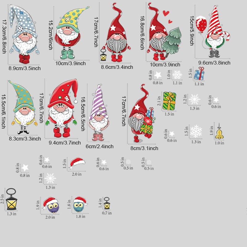 Christmas Window Clings Gnome Snowflake Window Stickers Decals Holiday Decor