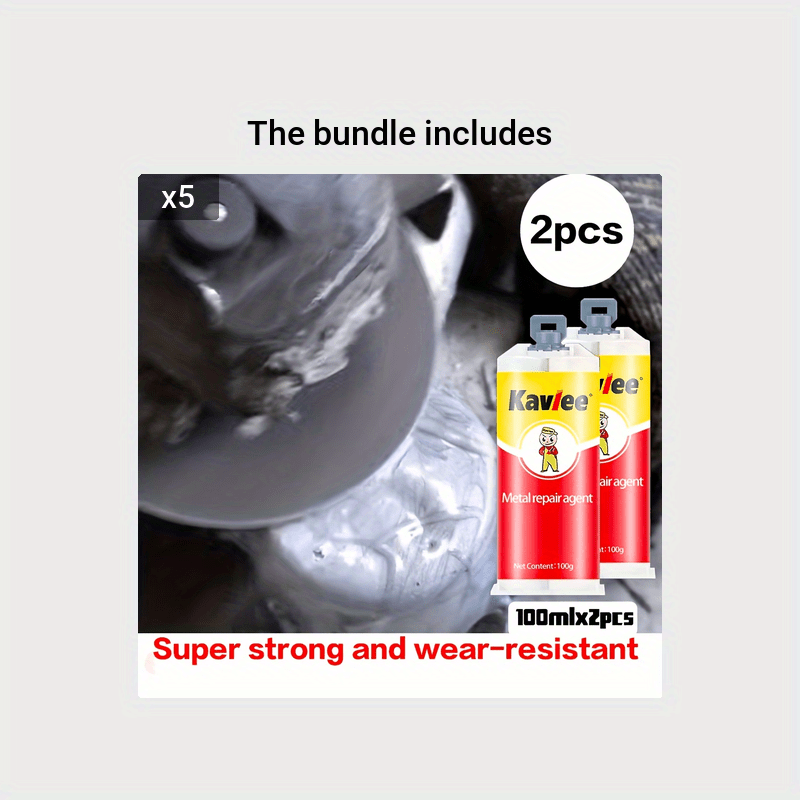 Metal Repair Glue for Water Pipes Casting Repair Bonding Paste 2pcs