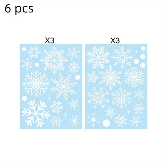 Snowflake Window Stickers Christmas Decorations Winter Door Background