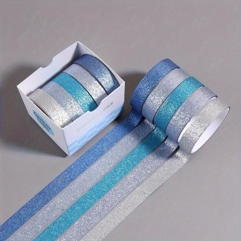 5 Rolls Sparkling Golden Washi Tape Set for Stationery and Gift Packaging