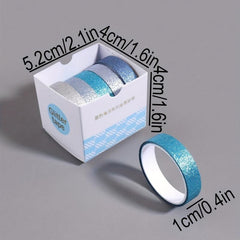 5 Rolls Sparkling Golden Washi Tape Set for Stationery and Gift Packaging