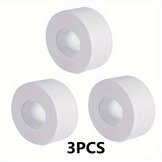 3pcs Bathroom Shower Sink Sealing Strip Tape PVC Self Adhesive Waterproof