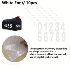 10pcs Reflective Mailbox Numbers Sticker Decal, Waterproof Self Adhesive