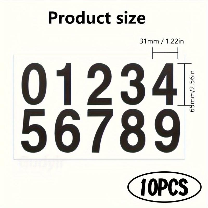 10pcs Reflective Mailbox Numbers Sticker Decal, Waterproof Self Adhesive