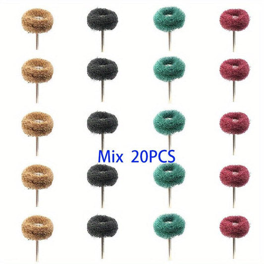 Mini Drill Bit Nylon Abrasive Brush Wire Buffing Polishing Wheel Set