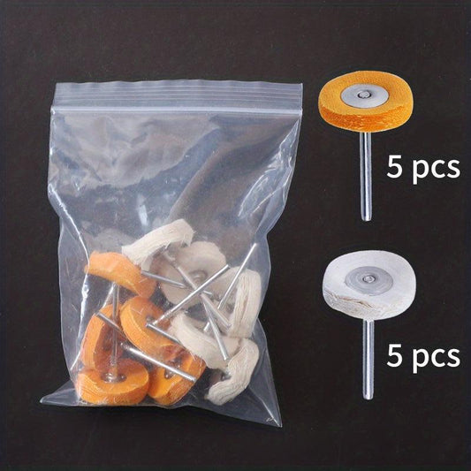 10pcs Cloth Polishing Wheels 3mm Shank Buffer Pads for Metal Jewelry Polishing