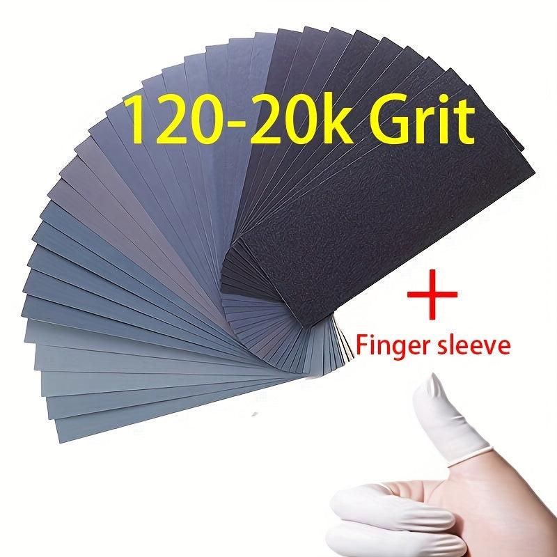 20k Fine Sandpaper Assortment - Wet Dry Sand Paper Variety Pack - 15pcs