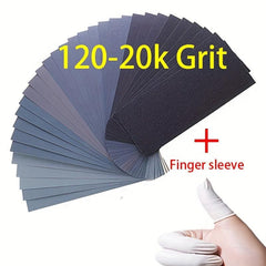 20k Fine Sandpaper Assortment - Wet Dry Sand Paper Variety Pack - 15pcs