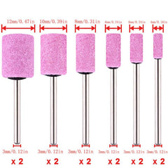 24pcs 3mm Pink Diamond Grinding Head With Handle Rotating Mill