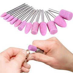 24pcs 3mm Pink Diamond Grinding Head With Handle Rotating Mill