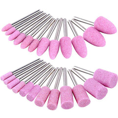 24pcs 3mm Pink Diamond Grinding Head With Handle Rotating Mill