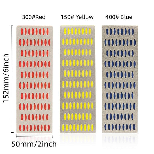 3pcs 152x50mm Diamond Whetstone Set for Food Trucks, 150/400/300 Grit