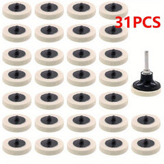 9pcs Wool Fabric Buffing Pads Wheels Disc Holder Set
