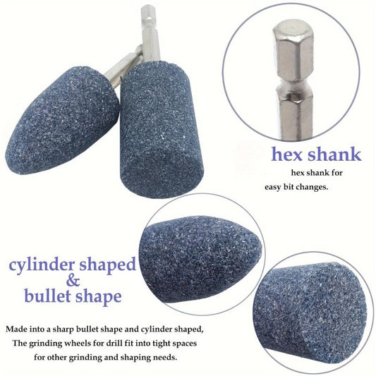 2pcs Metal Grinding Stone Set Rotating Tool Grinding Stone Wheel Head