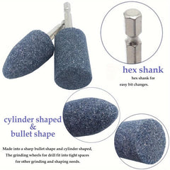 2pcs Metal Grinding Stone Set Rotating Tool Grinding Stone Wheel Head