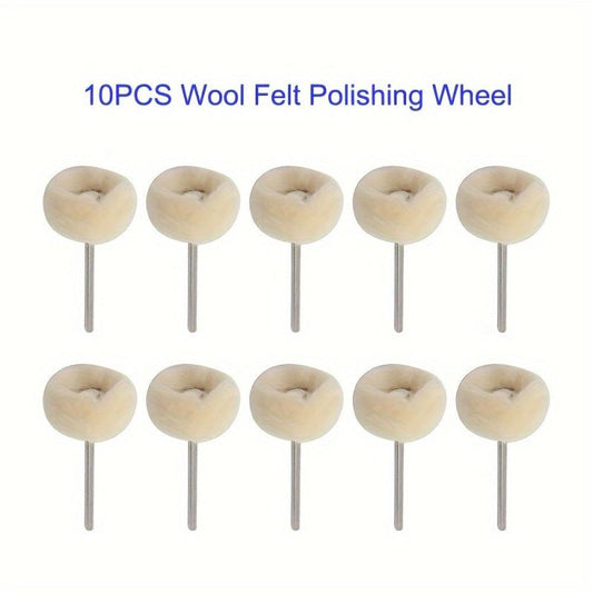 10pcs Soft Wool Felt Polishing Wheel Grinding Wheel 3mm Shank