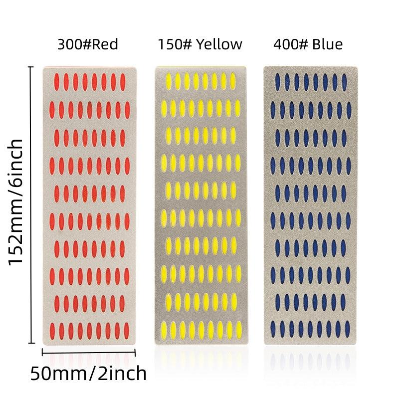 Diamond Whetstone Sharpener Set 6 X 2 for Wood Working Tools and 150 Yellow