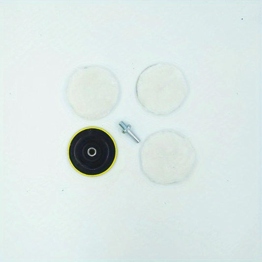 5pcs Industrial Polishing Kit Car Waxing Sponge Disc Wool Wheels
