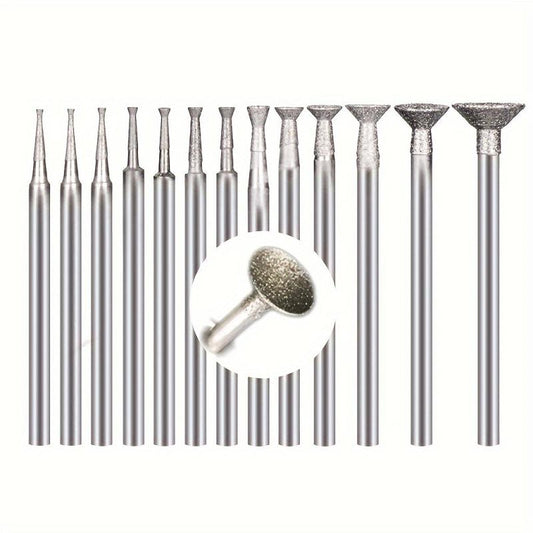 12pcs Diamond Grinding Head Jade Carving Tool Set