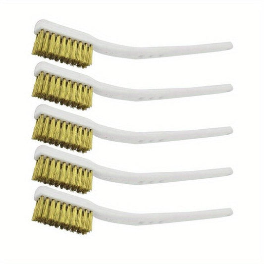 5pcs 175mm Brass Wire Brush Mini Paint Rust Remover Steel Wire Brushes