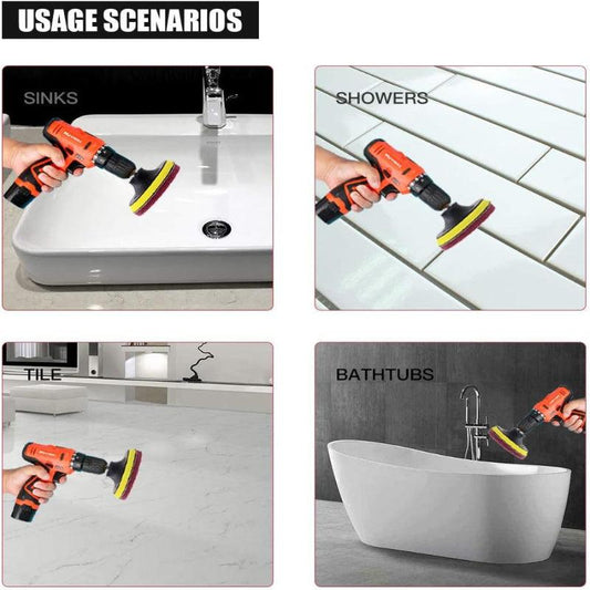 17pcs Drill Power Brush Set Tile Scrubber Cleaning Kit