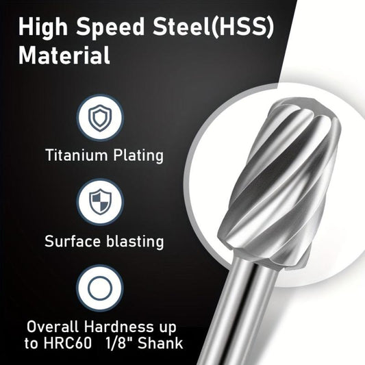 High Speed Steel Rotary Carving Bit Set 20pcs 1 8'' 3mm DIY Woodworking Carving