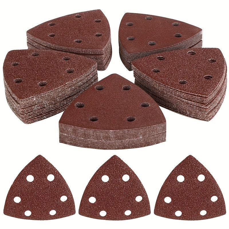 100pcs 90mm Triangle Mouse Sanding Disc Sheet 40 180Grits Grinder Sandpaper